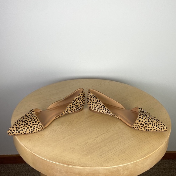 J. Crew Zoe Leopard Print Calf Hair d'Orsay Flats Women's 9.5 Business Casual - Picture 4 of 8